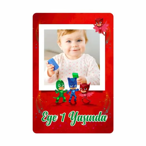 Pijamaskeliler Temalı Doğum Günü Magneti